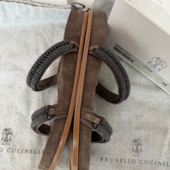 NEW in BOX! Brunello Cucinelli Monili Suede Slides NEGOTIABLE